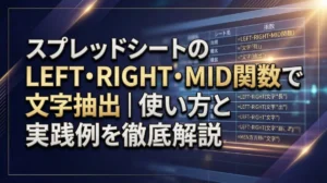 スプレッドシートのLEFT・RIGHT・MID関数で文字抽出｜使い方と実践例を徹底解説